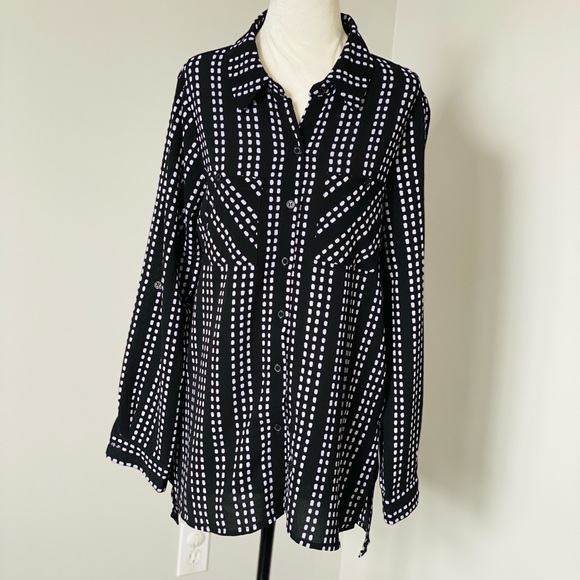 Grey & Gray Long Sleeve Blouse - Picture 7 of 7